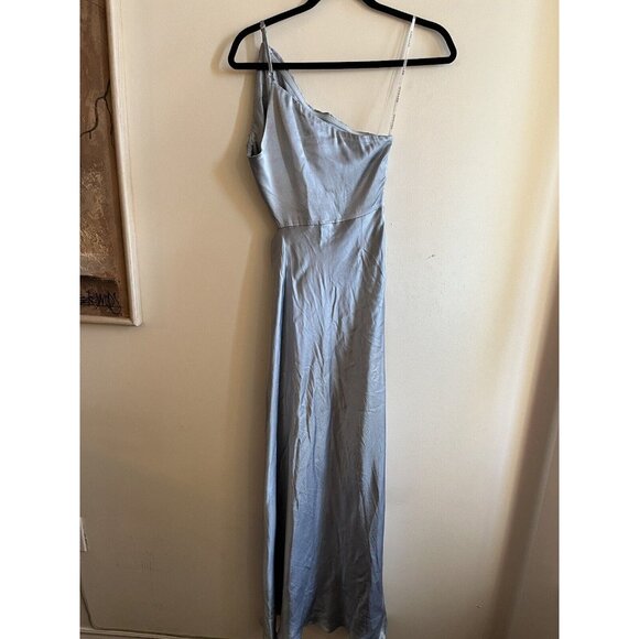 Shona Joy La Lune Asymmetrical Gathered Maxi Dress in Blue Size 2 - Picture 16 of 16